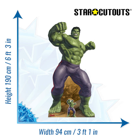 incredible hulk cardboard cutout size