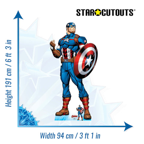 captain america cardboard cutout size