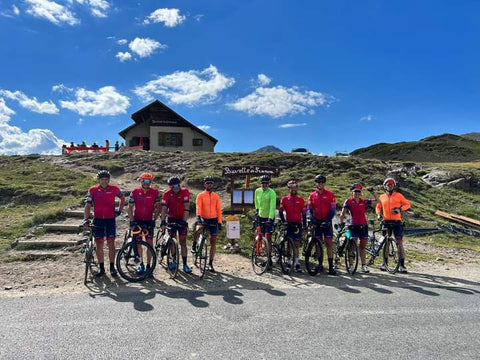 The Tour 21 team, Col de Granon Doug without Kate.Raising funds for CureLeukaemia  ET Bikes