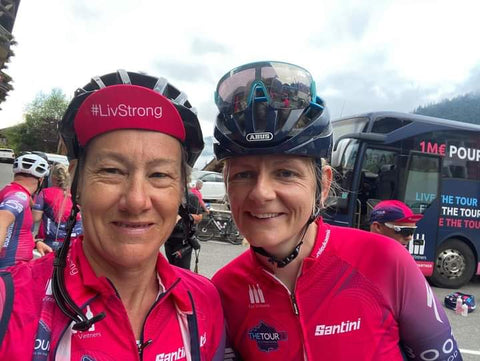 The Tour 21 team member with Kate, raising funds for CureLeukaemia in the Alps. ET Bikes