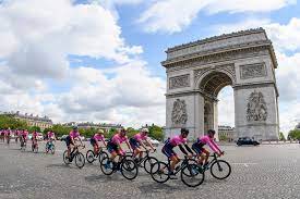 Doug and the rest of team Tour21 escorted around the Arc de Triomphe on the final stage of The Tour21 to raise £1,000,000 for CureLeukaemia
