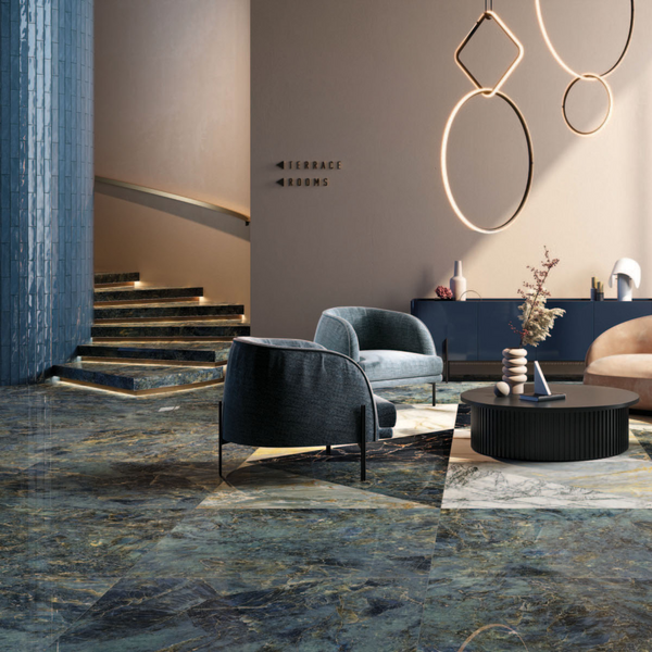 Luxury marble effect floor in a hotel