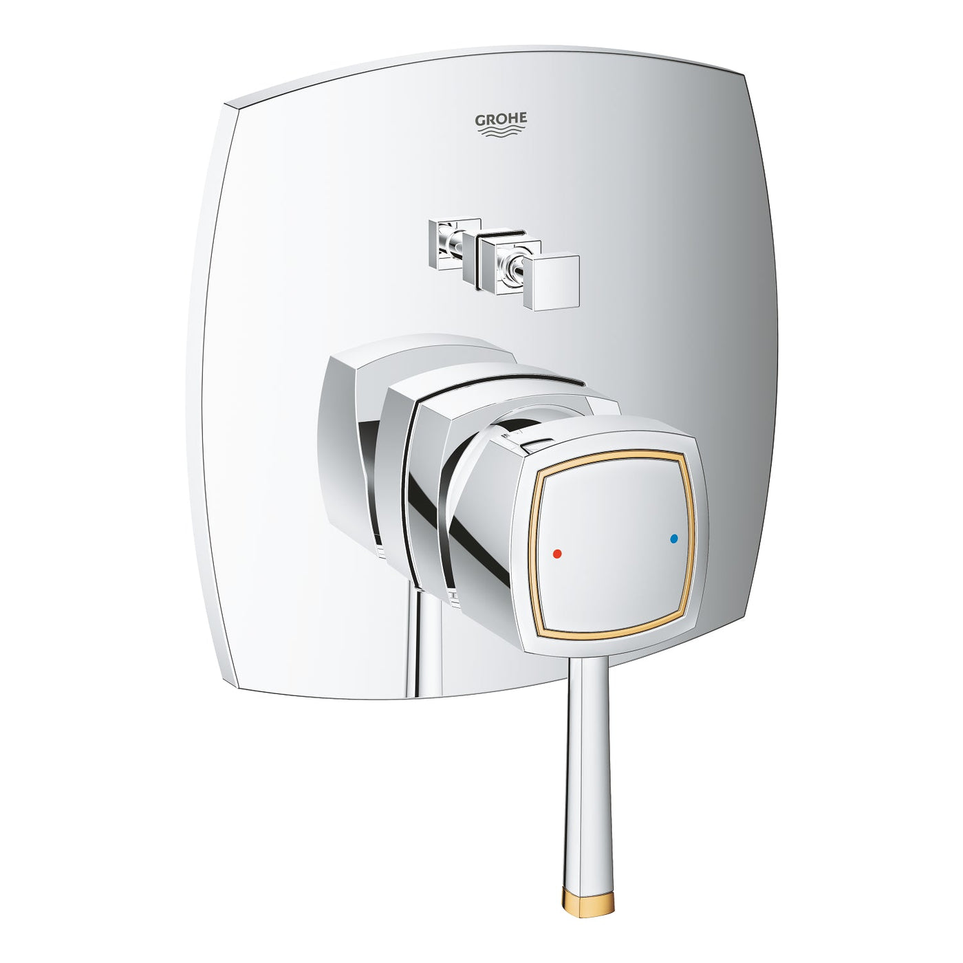 Grohe Chrome/Gold Grandera Single-lever mixer with 2-way diverter - Letta London - Thermostatic Showers