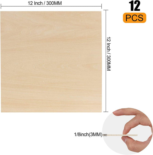 CRAFTIFF Plywood Board Basswood Sheets 1/16 inch, Thin Natural