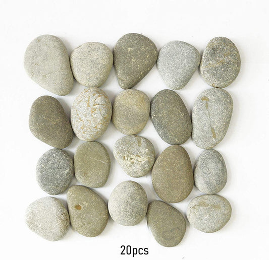 25PCS River Rocks for Painting，Smooth Unpolished Craft Rocks Stones DIY  Rocks Flat Assorted Size and Shapes Range Around1.5-2.5Inch，for Kids