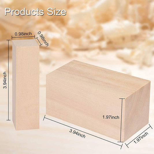 Thiecoc 6 Pcs Basswood Carving Blocks 6x2x2 inch Basswood for Wood Carving Wood Craft Wood Blocks for Whittling Wood