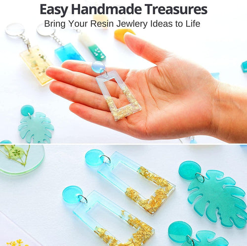IGaiety Resin Jewelry Making Kit 240 Pcs Silicone Epoxy Resin Mold Keychain Starter Kit Bundle with Resin Molds and Pigments Tools for Resin