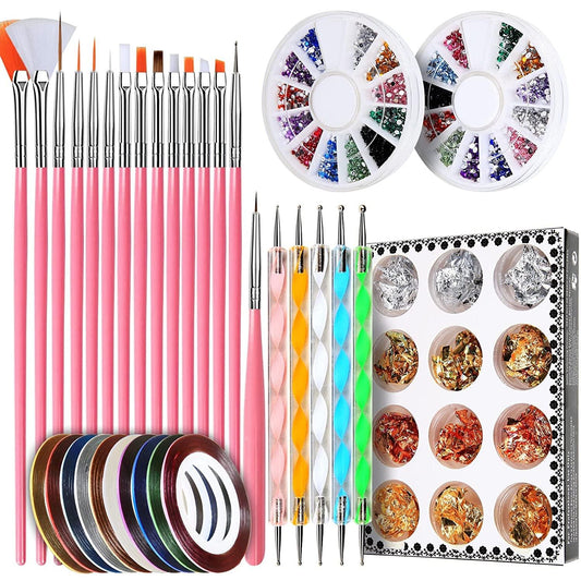 Nail Art Brush, 3D Nail Art Decorations Kit with Nail Pen Designer Dot –  WoodArtSupply