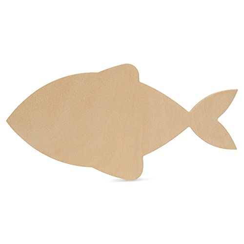  Pack of 3 Wooden Fish, 3D Unfinished Wooden Fish for