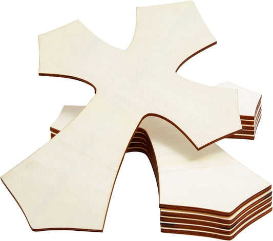 Unfinished Wood Cutout - 100-Pack Classic Cross Shaped Wood Pieces for Wooden  Craft DIY Projects, Sunday School, Church, Home Decoration, 4.1 x 2.6 x 0.1  Inches