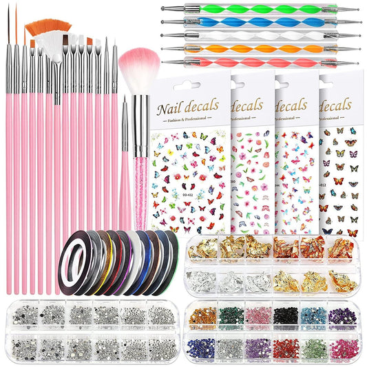 Artdone 9 boxes Nail Rhinestones,Nail Gems Nail Diamonds,Nail Art