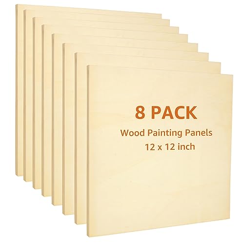 6 Pcs Round Wood Canvas Boards for Painting 3 Different Sizes of