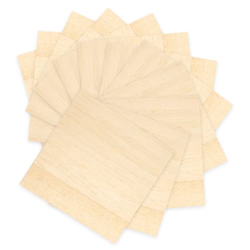 Frienda 36 Pcs Basswood Sheets, 6 mm 1/4 x 11.8 x 11.8 Inch Craft Plywood  Wood, Unfinished Plywood Thin Wood Sheets for Drawing Painting Engraving