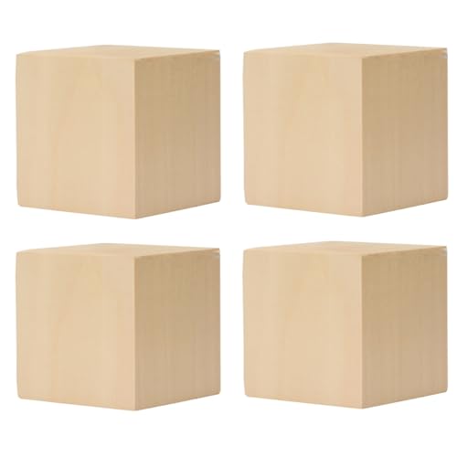 RHBLME 40 Pcs Basswood Carving Blocks, 4 x 1 x 1 Unfinished Wood Blocks for Carving, Wooden Cubes Soft Solid Wooden Basswood for Wood Carving Begin