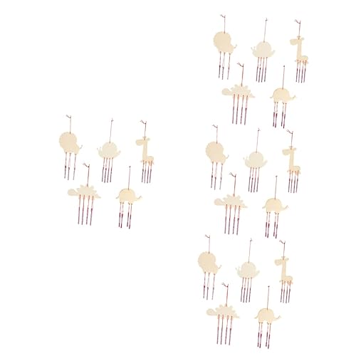 ArtAubrey 12 Pack Wind Chime Kit Craft Kits for Kids Wooden Arts and Crafts  Kids Make