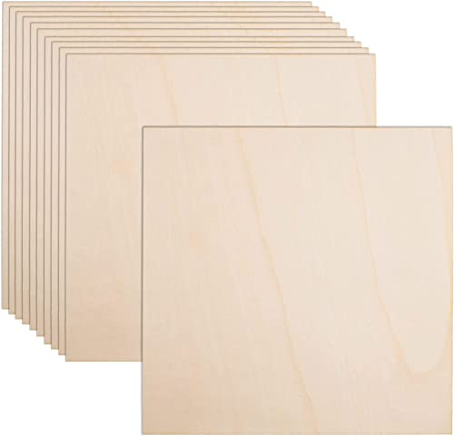 12 Pack Basswood Sheets for Crafts-12 x 12 x 1/8 inch- 3mm Thick Plywood Sheets with Smooth Surfaces-Unfinished Squares Wood Boards for Laser