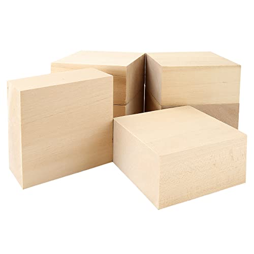qxayxa 13 Pcs Unfinished Wooden Blocks for Crafts,Basswood Carving Blo –  WoodArtSupply