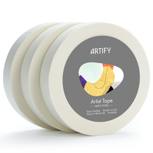 3Pk White Artist Tape for Watercolor Paper White Painters Tape Artists  Painting Tape Removable Masking Drafting Canvas Framing Paint Mask Thin  Residue Free Low Tack Low Acid Art Tape .6in