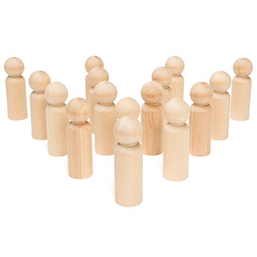 Wood Peg Dolls Unfinished 3.5 inch, Pack of 30 Wooden Peg People for DIY  Crafts