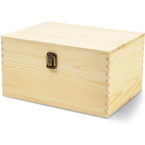 6 Pack Unfinished Wooden Boxes with Hinged Lids, Pinewood Magnetic Wood Box  for Crafts, Jewelry Storage (3.5 x 3.5 x 2 In)