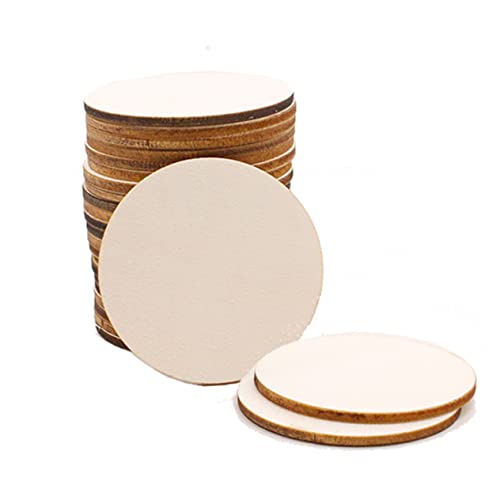 CIMAXIC 20pcs Round Bamboo Wood Circles for Crafting Wood Slices for  Painting Wooden Cutouts to Paint Round Wood Wooden Crafts Paint Durable