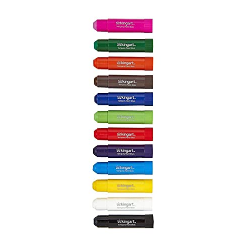 Kingart Tempera Paint Sticks Thin Set of 24 Unique Colors