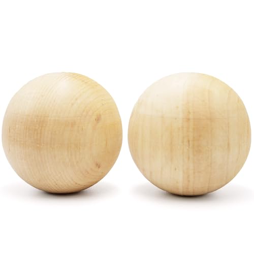 30mm Wood Beads, Bag of 10 Wood Balls for Crafts Unfinished, Wood