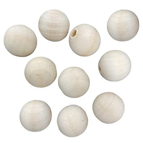 50 Pcs Unfinished Wood Beads for Crafts with Holes 25mm Diameter 3/8 Hole  Round Wooden Beads for Craft Natural Color Round Wood Beads Wooden Spacer