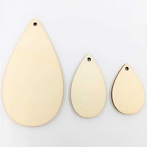 30PCS Leaf Shape Unfinished Wood Earring Blanks Pendant Laser Cut Wood  Shapes (Natural, 50mm, 40mm, 30mm)