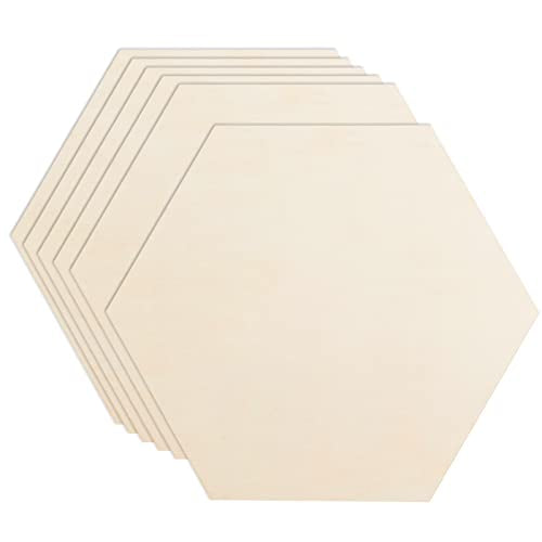120 Pcs Unfinished Wood Hexagon Pieces 1/5 Thick Wooden Hexagon Cutouts  Blank Wood Hexagon Slices Wooden Chips Embellishments for DIY Crafts  Painting
