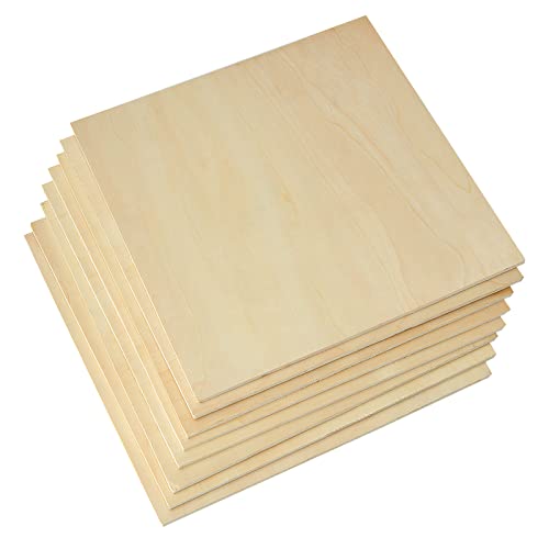  iUoczi 12 Pack Basswood Sheets 1/8 x 8x12 Inch Thin Plywood  Sheets for Cricut Maker Unfinished Wood for DIY Craft Make Models Wood  Burning Project