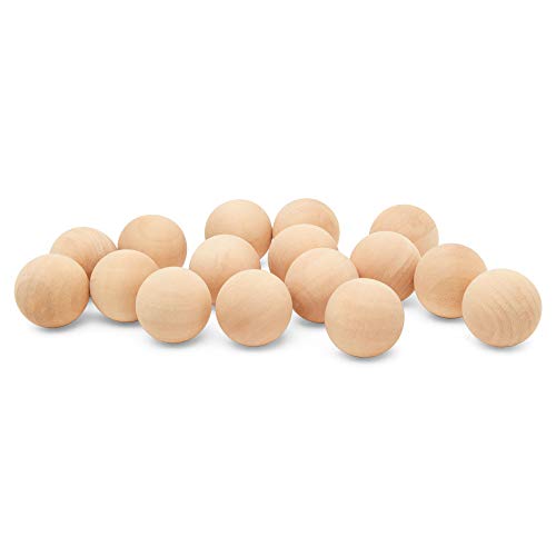 2-1/2 inch Wooden Balls, Bag of 2 Unfinished Natural Hardwood