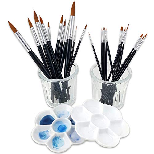 SCHPIRERR Farben - 12-Piece Detail Paint Brush Set, Detail Brush Set for Oil Paint, Acrylic & Watercolor, Miniature Paint Brushes, Fine Tip Paint