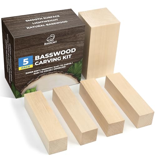 BeaverCraft BW12 pcs Basswood Carving Blocks Whittling Wood