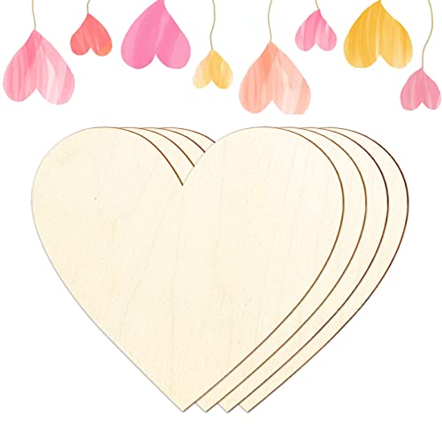 Dohia Natural Heart Wood Slices Unfinished Wooden Hearts for