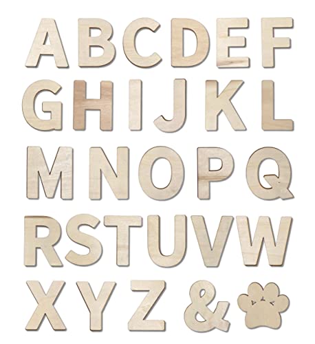3 Inch 174 Pieces Unfinished Wood Letters Crafts Unpainted Wooden Alphabet  Le