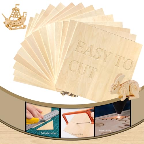 Basswood Plywood Sheets 6 Pack 3mm 1/8x 12x12 inch Unfinished Square W –  WoodArtSupply