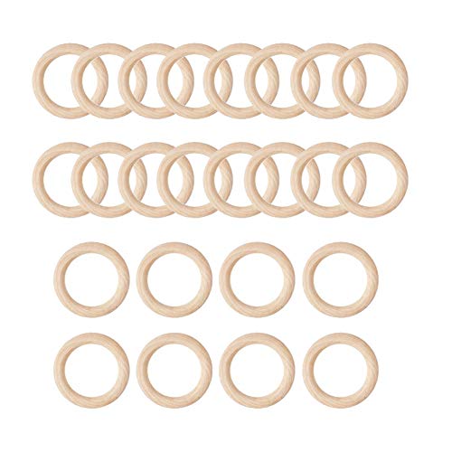 Wooden Rings for Crafts 30 PCS 55 mm Unfinished Wood Ring for Macrame Solid  Natural Wood Rings for DIY Craft Pendant Connectors Jewelry Making