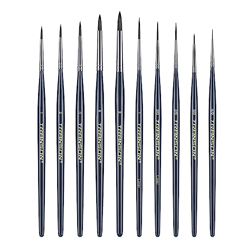 Transon 8pcs Miniature Painting Dry Brush Set with 5 Drybrushes and 3