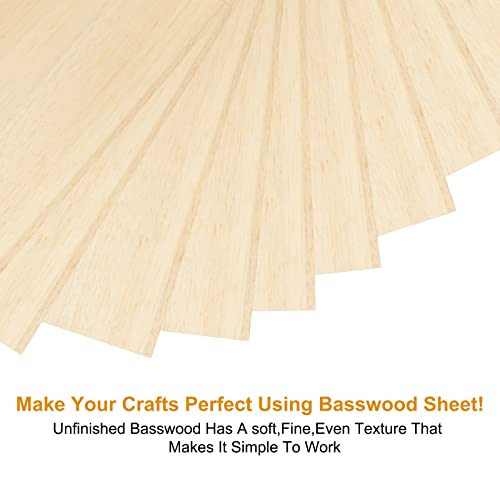 25 Pack 8 x 12 Inch Basswood Sheets 1/16 Thin Craft Plywood Sheets