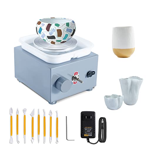  NATIONAL GEOGRAPHIC Deluxe Pottery Wheel Kit – Complete Starter  Pottery Set, Plug-In Motor, 3 lbs. Air Dry Clay, Gemstone Chips, Sculpting  Tools, Patented Arm Tool, Paints & More, Great Kids Craft