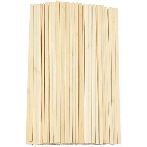 50 Pcs Natural Bamboo Thin Wood Strips 15.5 Inches Long Craft Popsicle  Balsa Sti