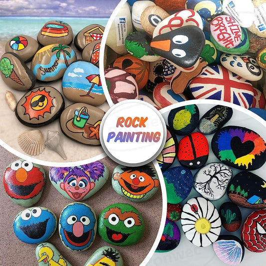 Lifetop 120pcs Painting Rocks DIY Rocks Flat & Smooth Kindness Rocks for Arts Crafts Decoration Medium/Small/Tiny Rocks for Painting Hand Picked