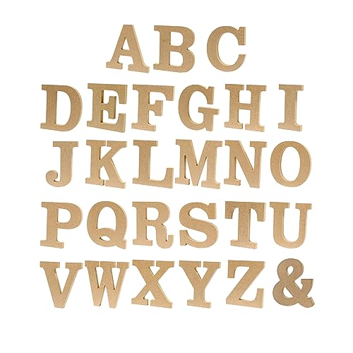  4 Inch 94 Pieces Wooden Letters Unfinished Wood