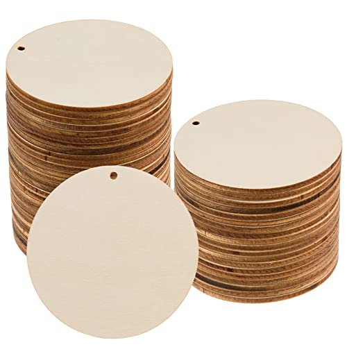 300 Pieces 1.5 Inch Unfinished round Wood Slices round Wooden Discs Wood  Circles