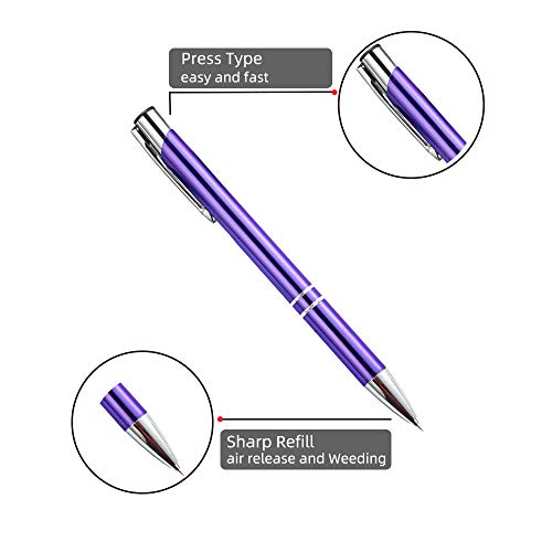 2 Pieces Weeding Pen Vinyl Pen Pin Weeding Tool Fine Point Weeding Tool  Glitter Metal Vinyl Air Release or Car Puncturing Installation Retractable