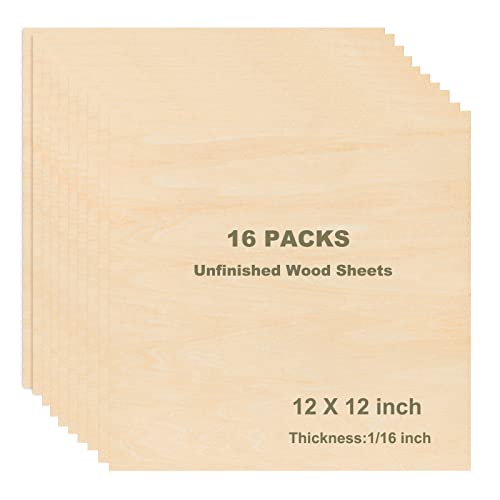  MUKCHAP 80 PCS Craft Wood Sheet, 1/16 x 4 x 8 Inch