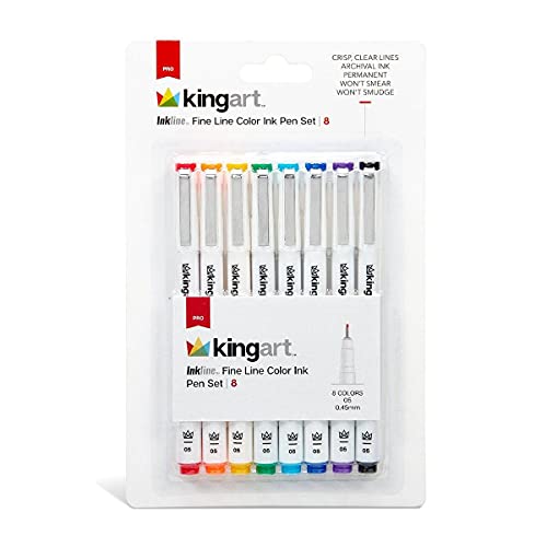 KINGART PRO Fineliners Fine Point Pens, 36-Piece Fine Tip Markers with  Color Numbers, 0.4mm Tips, Ergonomic Barrels, Brilliant Assorted Colors,  Art