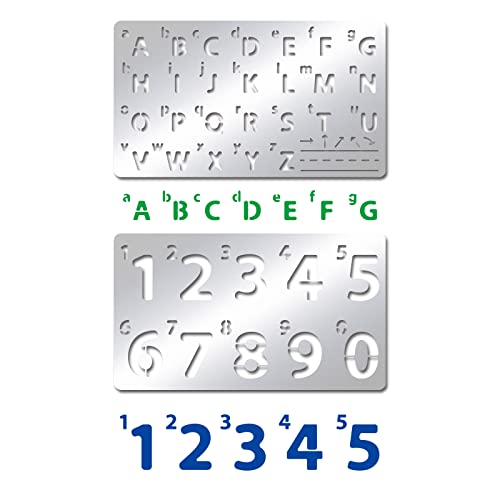 BENECREAT 4PCS 4x7 Inch Mixed Letter Number Metal Stencils for