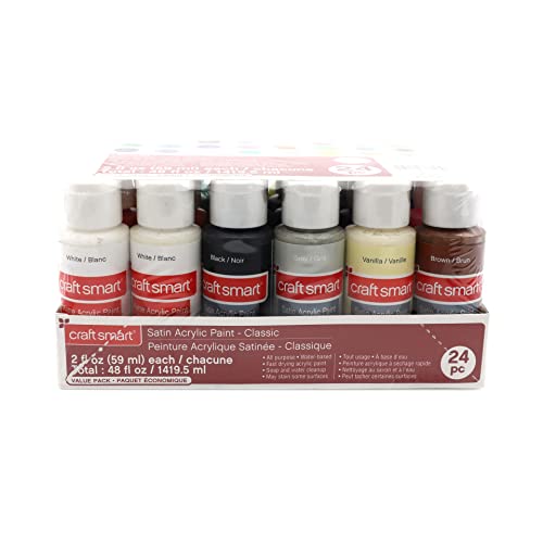 16 Color Satin Acrylic Paint Value Pack by Craft Smart® 